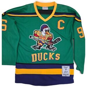 The Mighty Ducks Jersey Mens Small Green Hockey Charlie Conway 96 Classic Reels